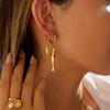 Youthway Summer Accessories 18K Gold Plated Stainless Steel Smooth Fish Stud&Hoop Earrings Minimalist Women Jewelry Daily Wear