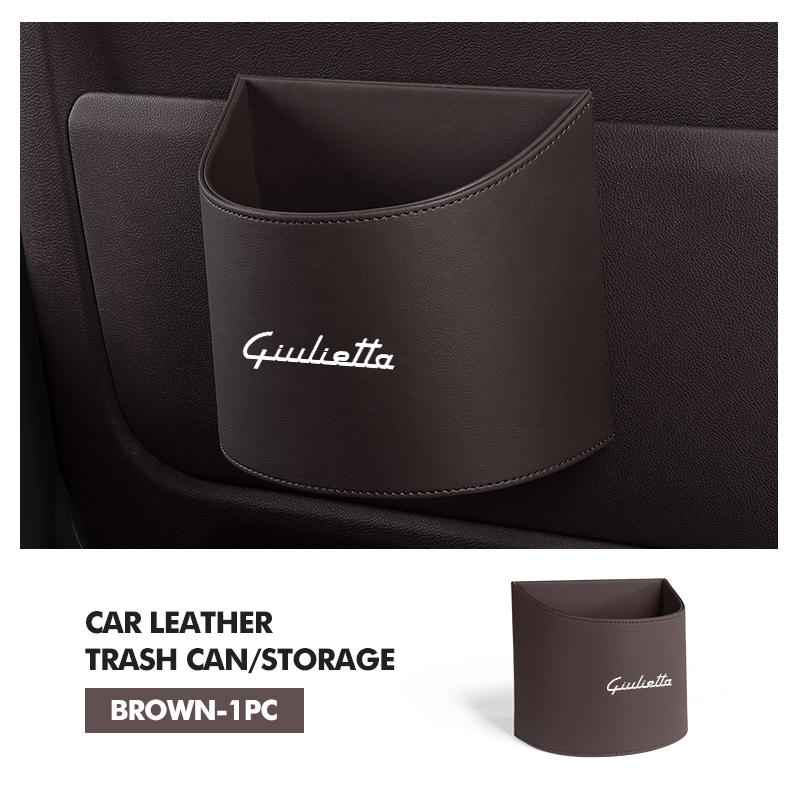 Car Stickers For Alfa Romeo Leather Car Logo Water Cup Organizer Holder Hanging Waterproof Trash Bin For Alfa Romeo Giulietta 94
