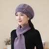 In The Elderly Rabbit Hair Knitted Hat Ladies Beret Fashion Thickened Warm Wool Hat