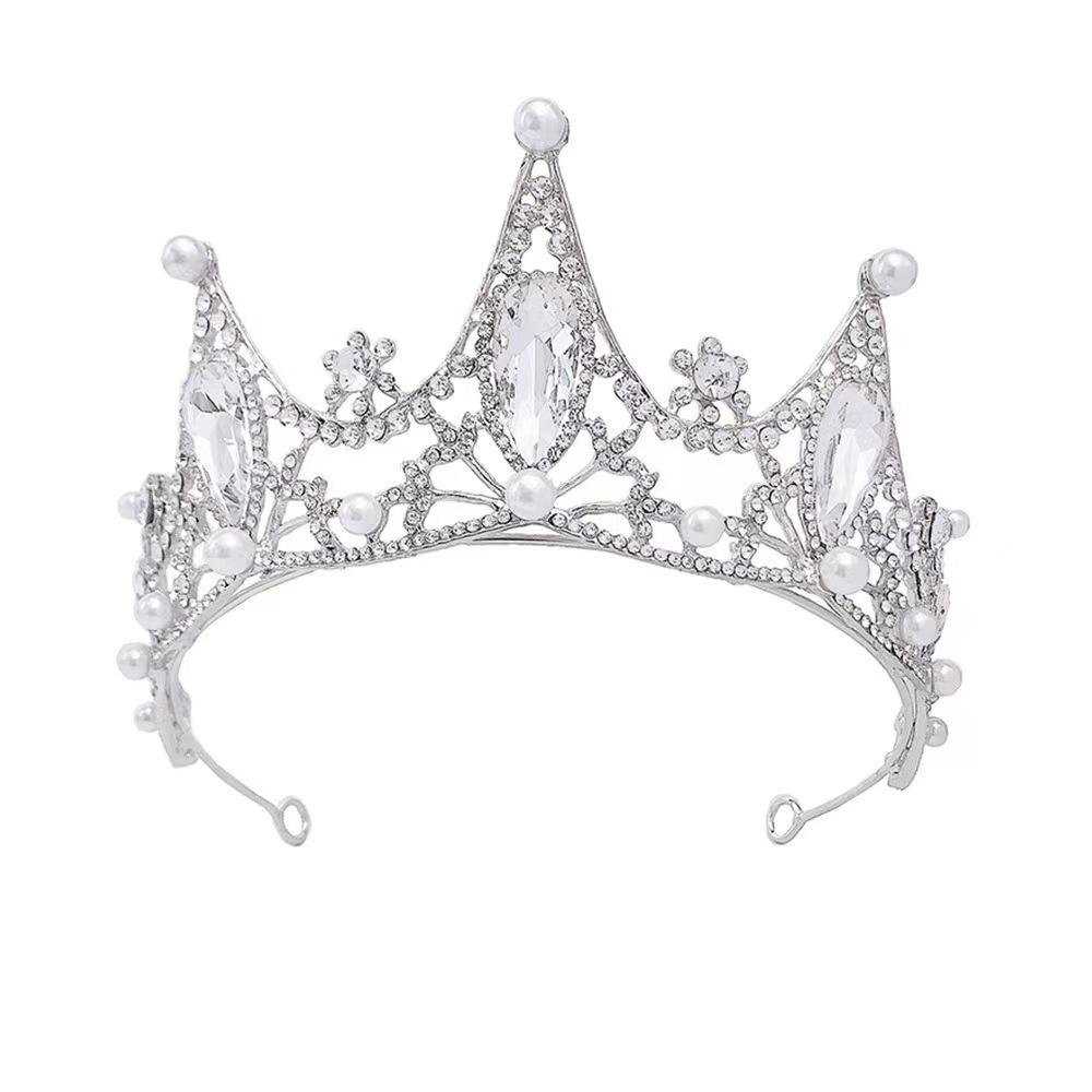 Bridal Crown Headdress Rhinestone Crown Wedding Veil Diamond Clothing Eighteen Year Old Adult Ceremony Birthday Princess Hair Accessories