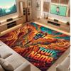 Motorcycle Biker Theme Soft Crystal Velvet Rug Custom Name & Text Print Non Slip Floor Rug for Bedroom Living Room