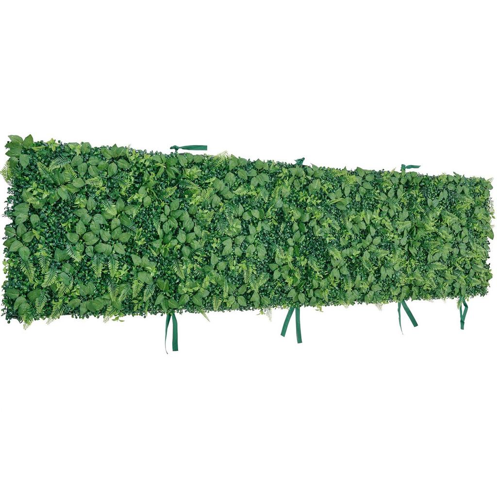 Artificial Plant Wall, 4 PCS 61 x 243.8 cm Artificial Boxwood Panels, Sun Protection Greenery Backdrop Privacy Hedge Fence, Fake Grass Screen for