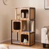 GIANTEX Cat Tree with Three Hideaways, Sisal Posts and Washable Cushions