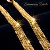 Shiny Long Tassel Glitter Drop Earrings for Women Gold Color Fashion Long Chain Metal Dangle Earring Wedding Party Jewelry