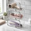 Transparent Curling Iron Storage Rack Stackable Water Cup Organizer Makeup Table