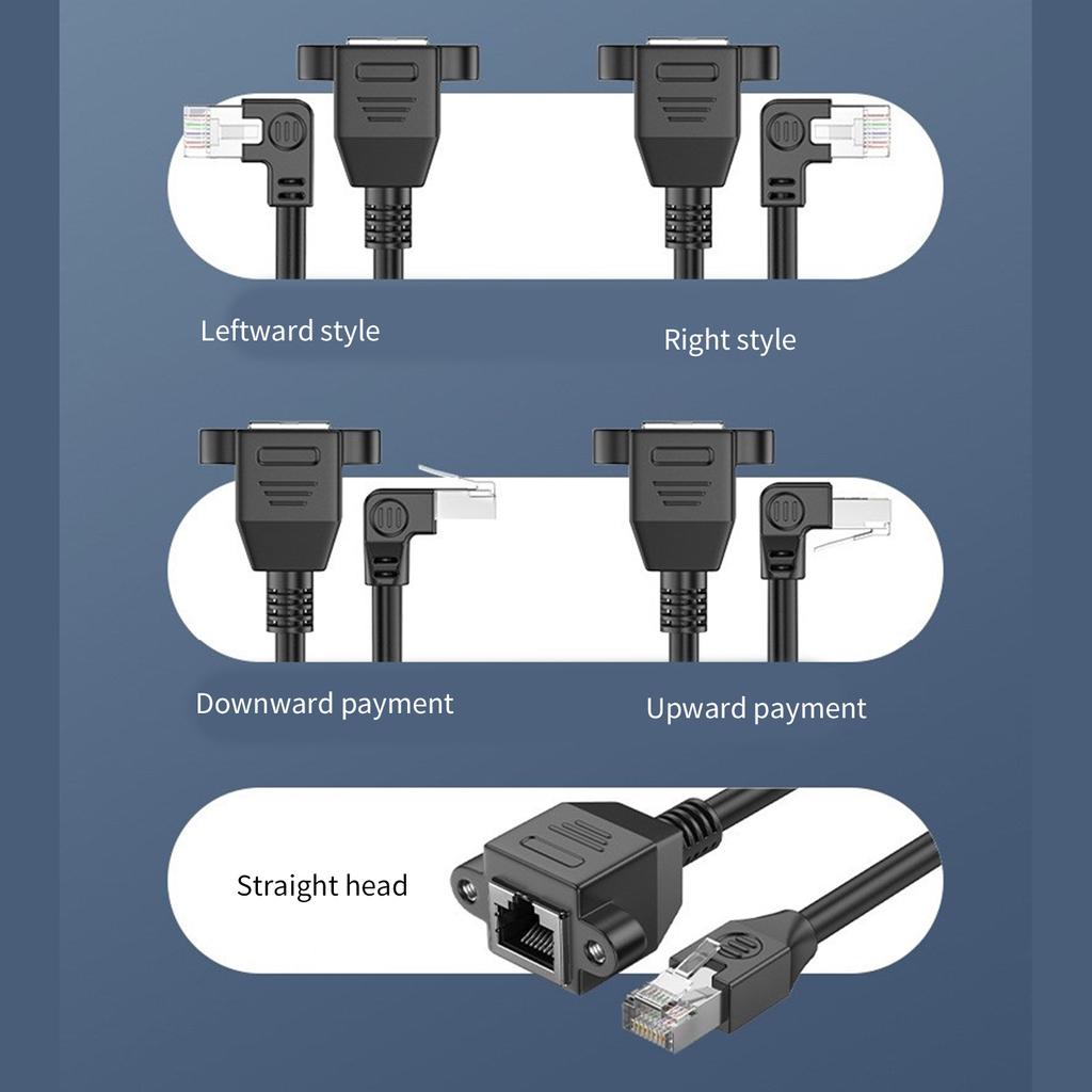 Rj45 Ethernets Extention Cable Male Female Cat5 Cable Extension Cord with Screw Hole
