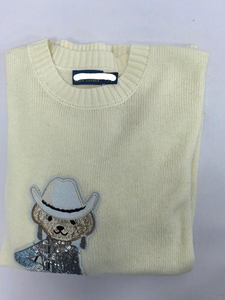 2025 Women's Heavy-Duty Pure Cotton Little Bear Cartoon Sweater - Autumn/Winter