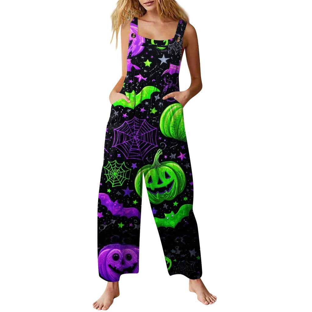 Damen Jumpsuit Bedruckter lässiger lockerer Jumpsuit