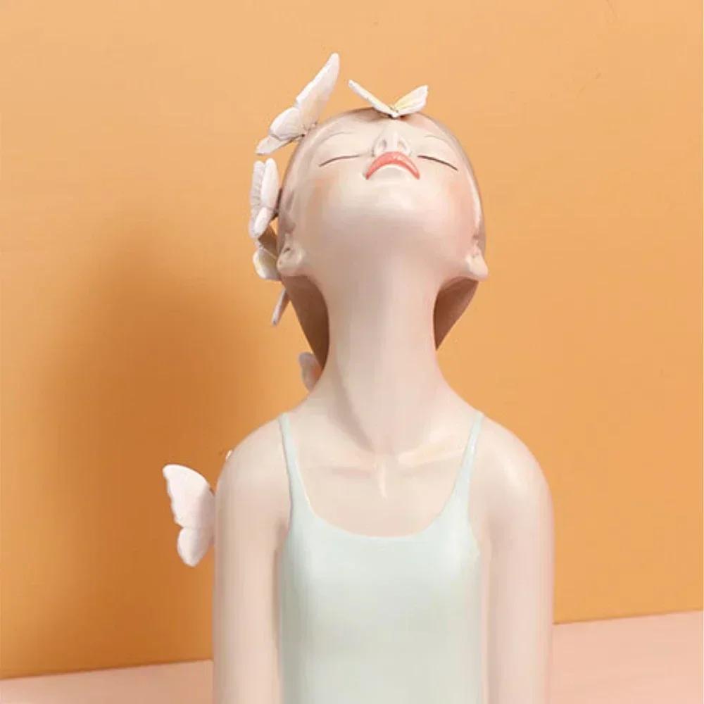 Fashion Butterfly Girl Resin Decorative Ornament Figurines for Interior Desktop Decor Accessories Home Living Room Object