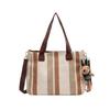 Large Capacity Striped Shoulder Bag Fashion Casual Handbag Stylish Tote Messenger Bag.
