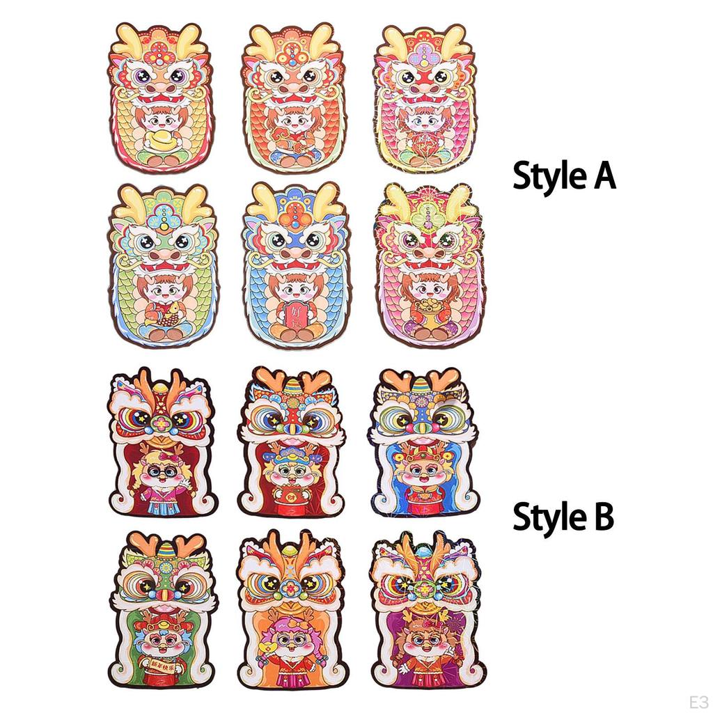 Chinese Year Red Envelopes, Hong Bao, Cute Cartoon Traditional Money Envelopes for Fes