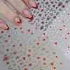 1 buc 3D Bronzing Gold Love Heart Nail Art Stickers Y2K Stele holografice Glisoare solare Starlight DIY Decalcomanii Decorare manichiura