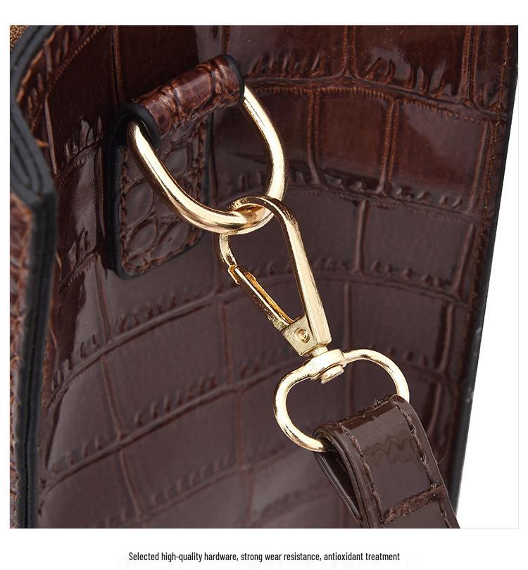 Women's European & American Style Crocodile Handbag: Large Capacity Shoulder & Crossbody Bag