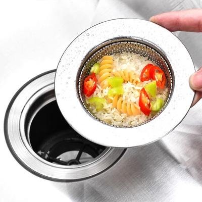 Filtro per lavello da cucina in acciaio inossidabile Filtro anti-blocco Raccoglitore per capelli Lavello Tritarifiuti Tappo di scarico Bagno Vasca da bagno Doccia Scarico a pavimento