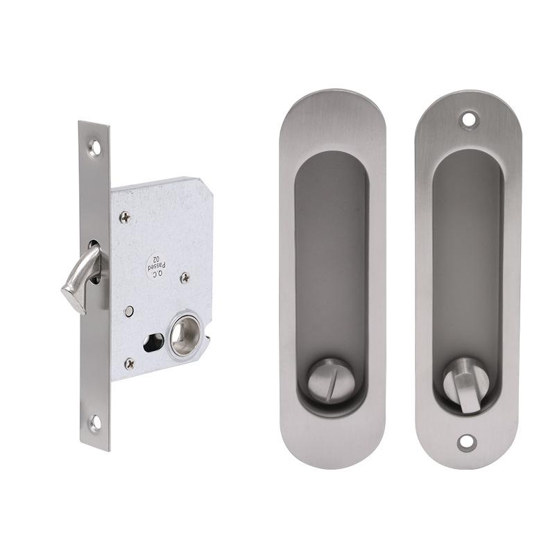 

European Stainless Steel Invisible Sliding Door Lock for Kitchen, Toilet, Balcony - Anti-theft Wood Door Handle