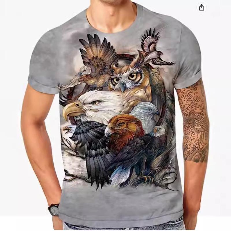 Animal Trend Art Men's Collection 3D T-shirt Digital Printed Round Neck Shirt
