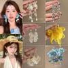 Sea Blue Cluster Silver Needle Flower Earrings: Summer Vacation Luxury