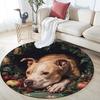 Christmas dog pattern round rug,Carpet Rug for Living Room Bedroom Playroom ,Non-slip Floor Mat,Holiday Gifts and Birthday Gifts.