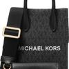 MICHAEL KORS Mirella gold hardware canvas mother-in-law shoulder crossbody handbag mini women's black