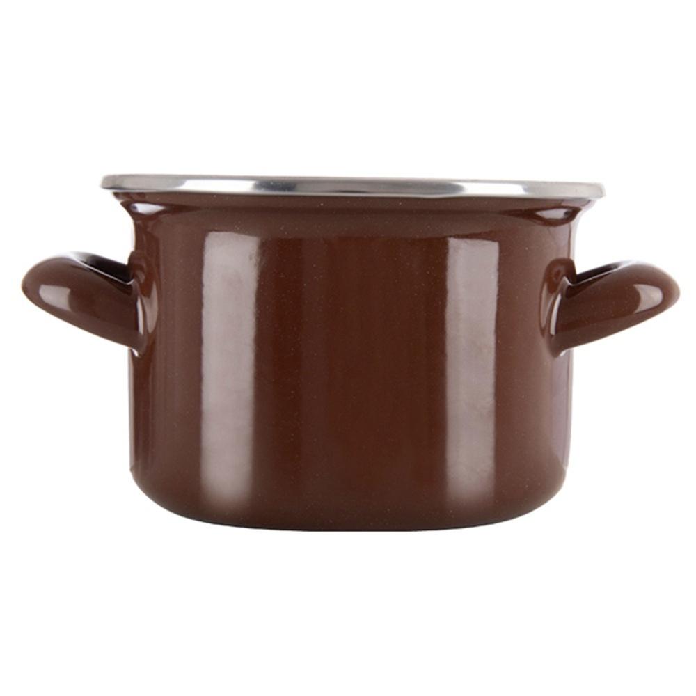 Enameled Pot for Traditional Cooking On Gas Induction 14 Cm 0.95L