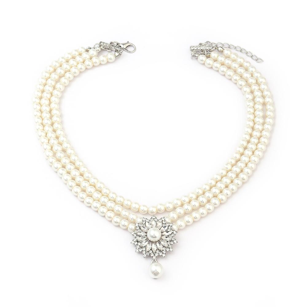 Trending European & American Pearl Jewelry Set: Necklace, Earrings, and Bracelet for Weddings & Evenings