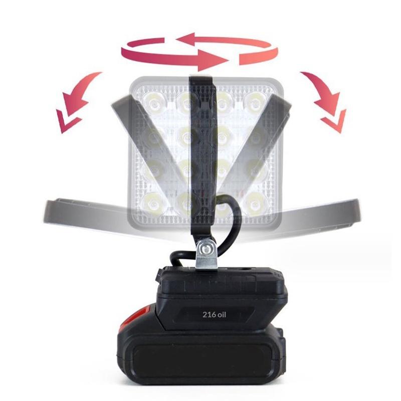 Per batteria Makita 18V Li-Ion Luce da lavoro a LED Torcia 3/4 di pollice Lampada portatile di emergenza Proiettore Lampada da campeggio