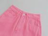 Jeans rosa petite a vita alta stile coreano a gamba larga - Estivo da donna vestibilità ampia
