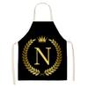 Golden Crown Letter Aprons Black Apron Apron Kitchen Apron for Men Apron Dress Garden Apron Cute Apron Chef Apron Maid Apron
