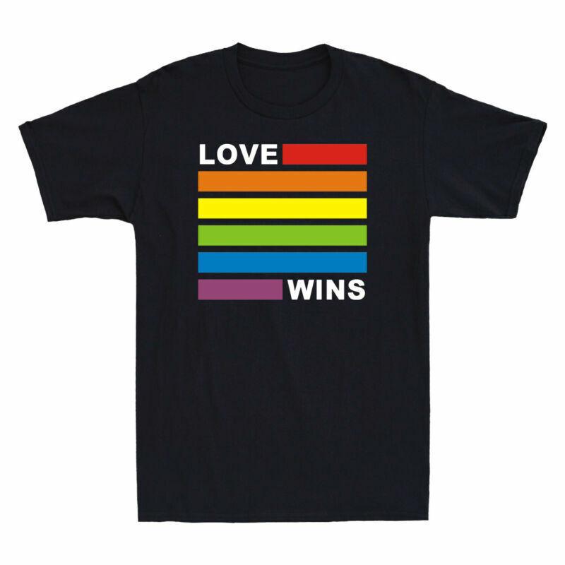 Unisex Gay Love Cool Tshirt Wins Pride Cotton Tee Rainbow Lgbt Awesome Funny