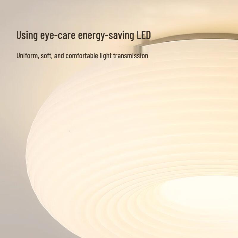 Master Bedroom Cream Style Striped Pumpkin LED Ceiling Lamp