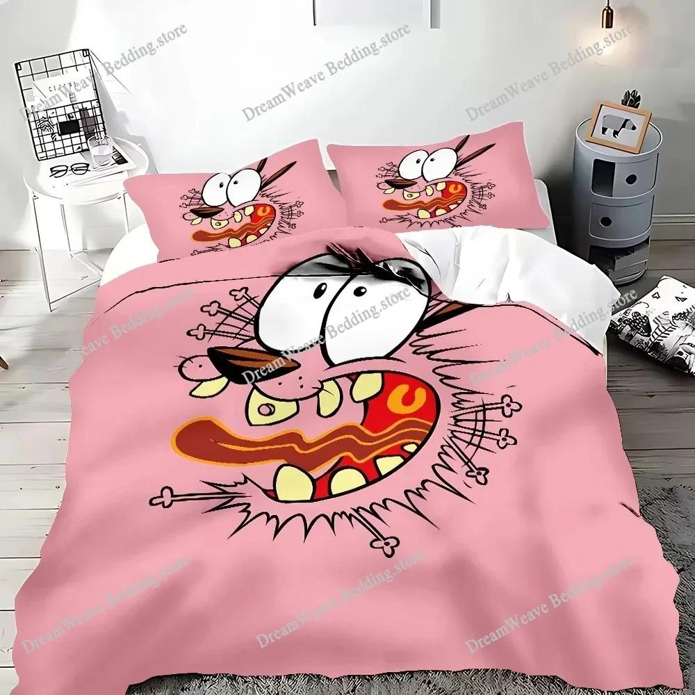 Cartoon C-Courage The Cowardly Dog Duvet Cover Exquisite Digital Print Bedding Set Comforter Bed Youth Home Decor Children Gift7