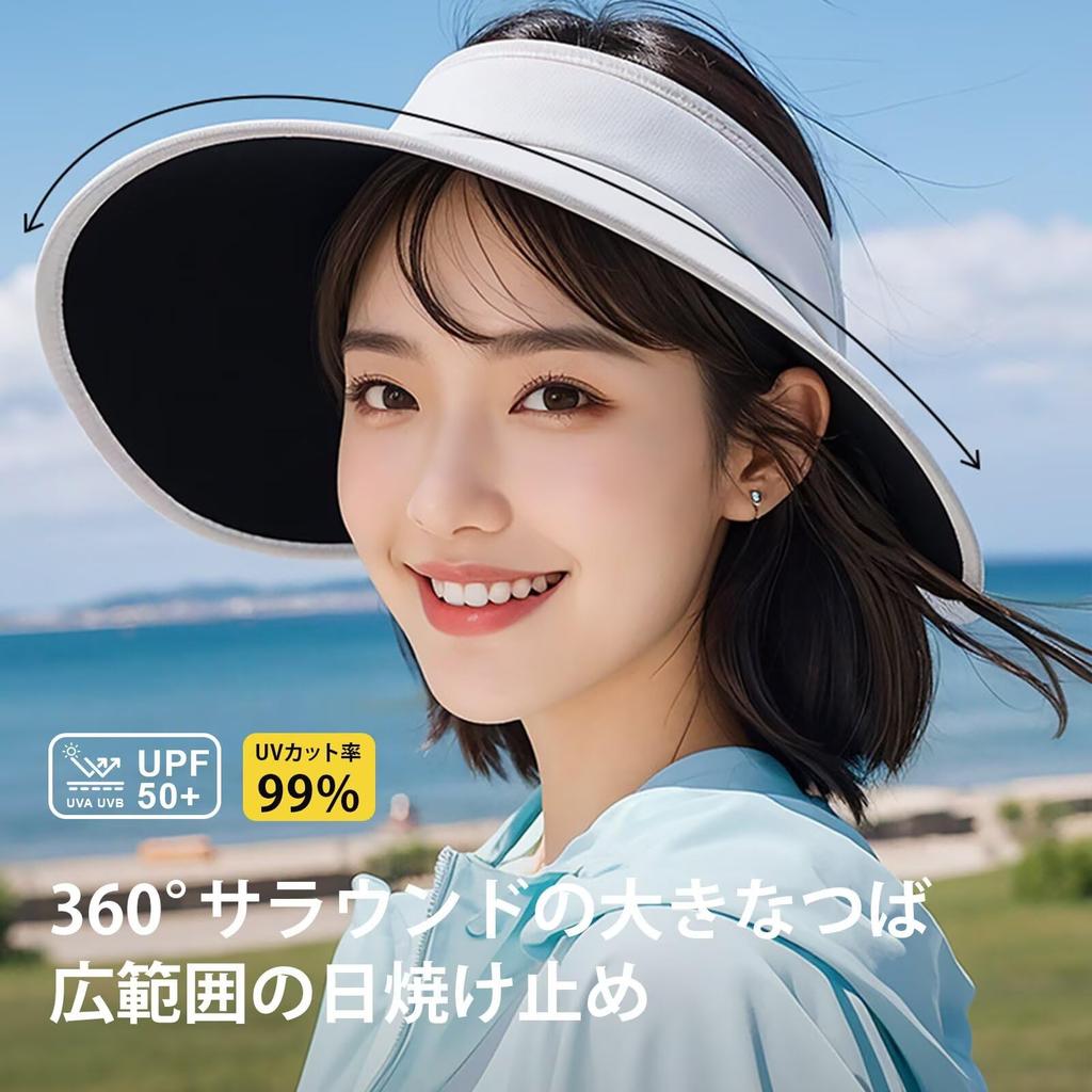 Sun UV Wide Small Face UV Sweat Quick Chin Fly Sun Adjustable Black [ZVCXOE] Women's Visor, Protection, Cap, Brim, Effect, Hat, Protection, Absorbent,