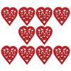 10 Pcs Wood Chip Pendant 80mm Durable Carving Hollow Heart Shaped Wedding Decoration