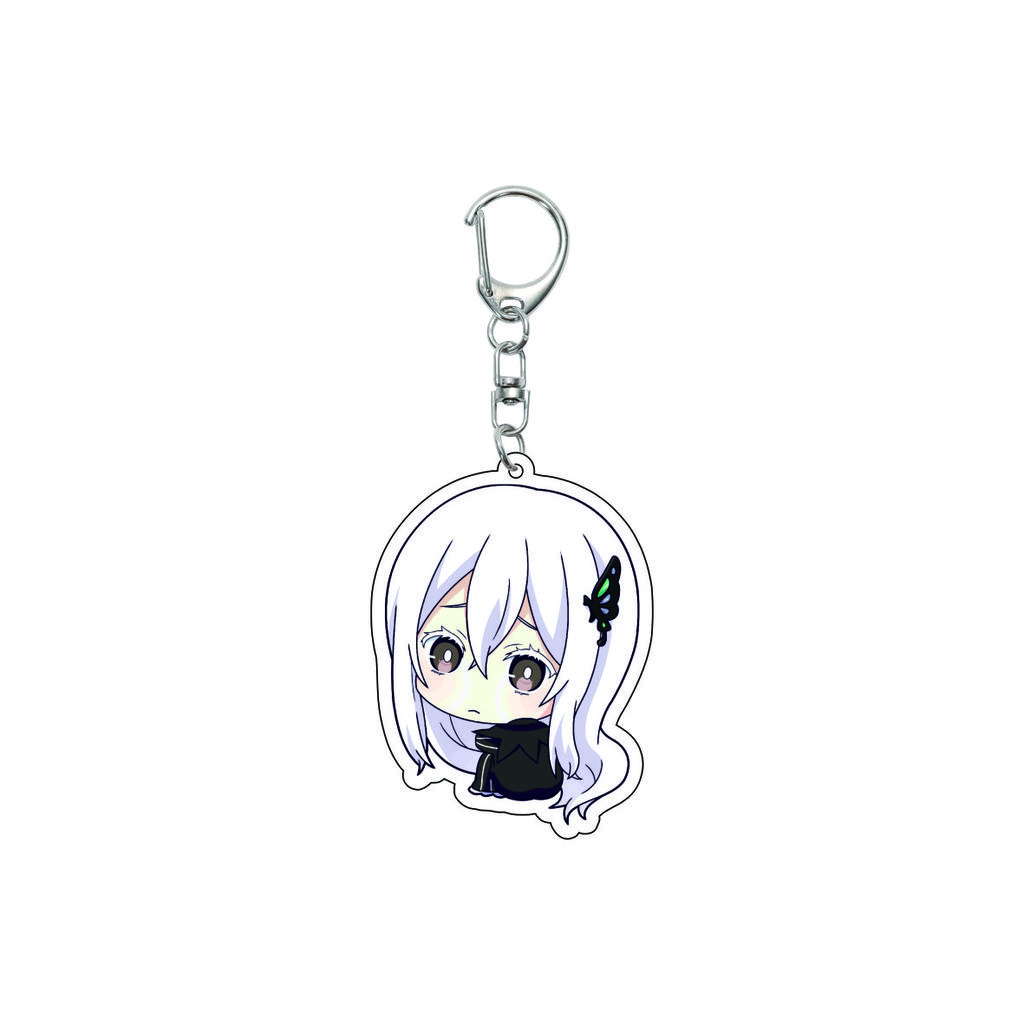 55MM Anime Re:ZERO - Iniziare la Vita in un Altro Mondo Portachiavi Natsuki Subaru Emilia Portachiavi Piastra Modello Acrilica Regali di Natale