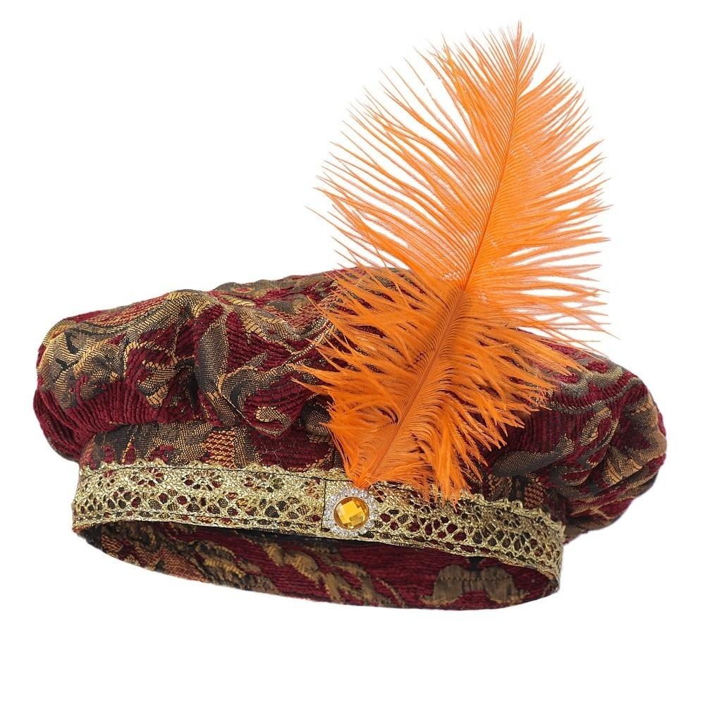 with Feather Medieval Noble Court Hat Antiqued Renaissance Ceremony Dress Hat Role-Play