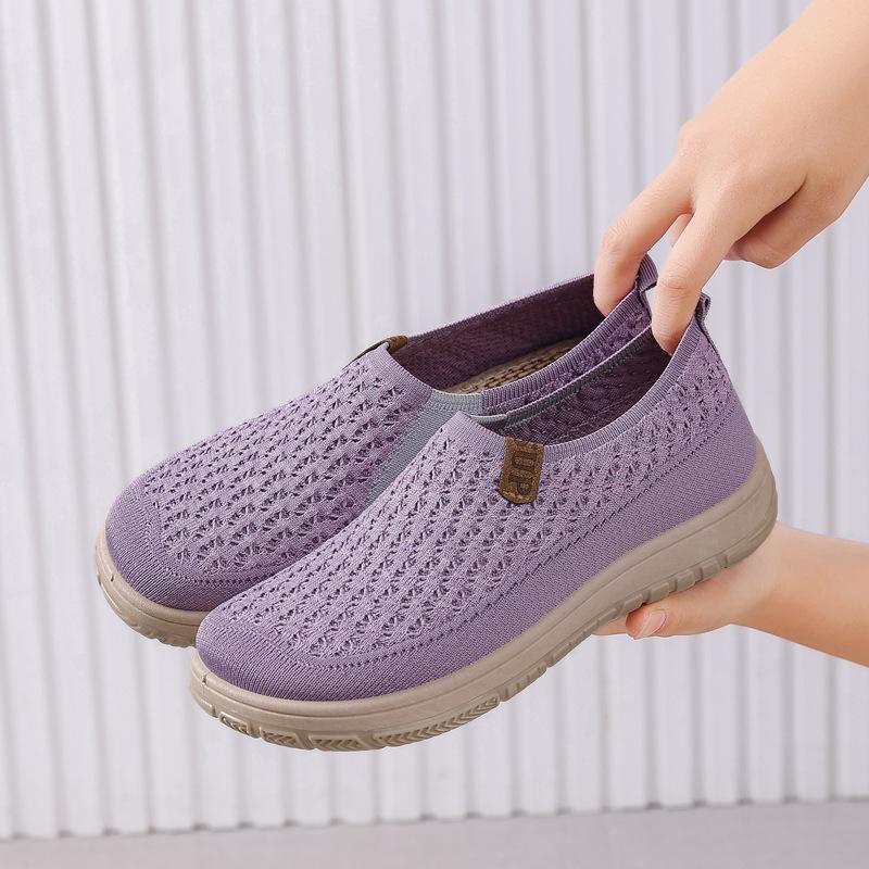 Frühlings- und Sommerschuhe Damen einfarbige Freizeitschuhe Slipper Damenschuhe weiche Sohlen keine müden Füße flache Schuhe Damen Stoffschuhe