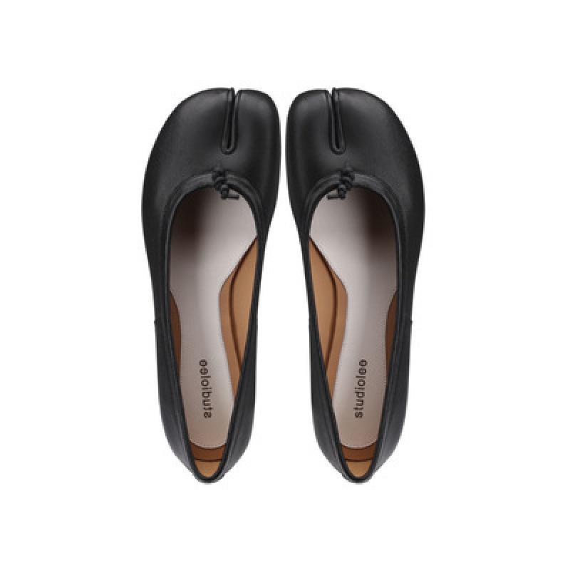 Sheepskin soft-soled pig's trotters split-toed shoes women's genuine leather shallow-mouth flat-soled single shoes are not tired of feet, fairy wind