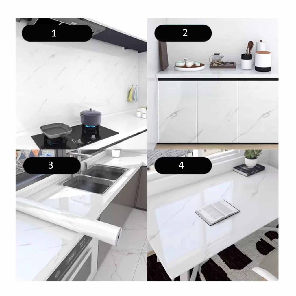 Self-adhesive Marble-pattern Oil-proof Kitchen Countertop Film Heat-resistant Renovation Moisture-proof Wall Sticker