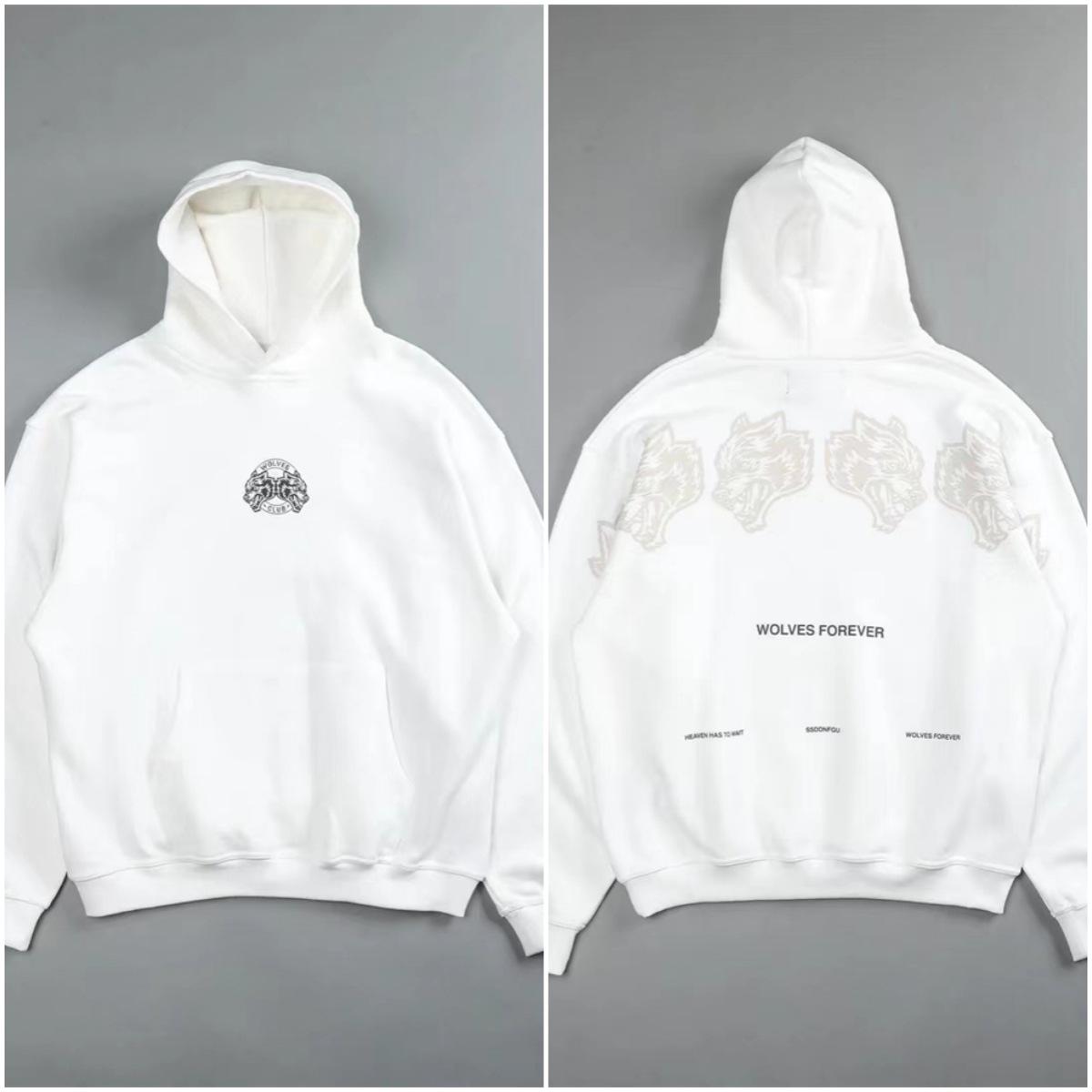 Худи DARC с ретро-волком - Унисекс флисовая толстовка для осени/зимы Non-fleece S