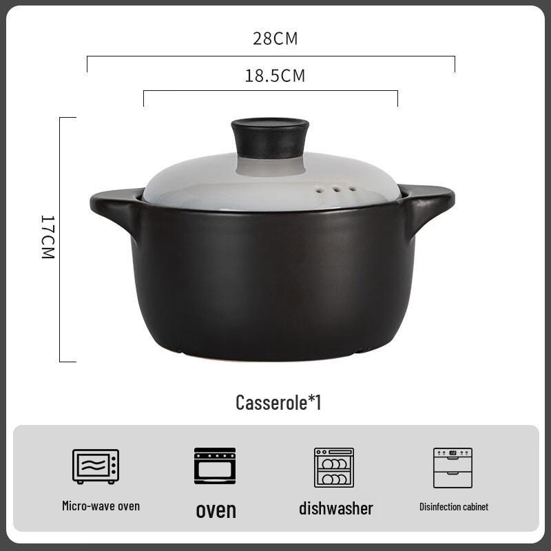 ZISIZ Gradient Grey Ceramic Casserole