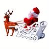 Electric Musical Animated Santa Claus Reindeer Sleigh Christmas Desktop Ornament Party Gifts For Children Xmas Decor