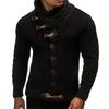 Herren Schnalle Pullover Strickjacke Winter Warmer Pullover Mantel Herbst Winter Gestrickt