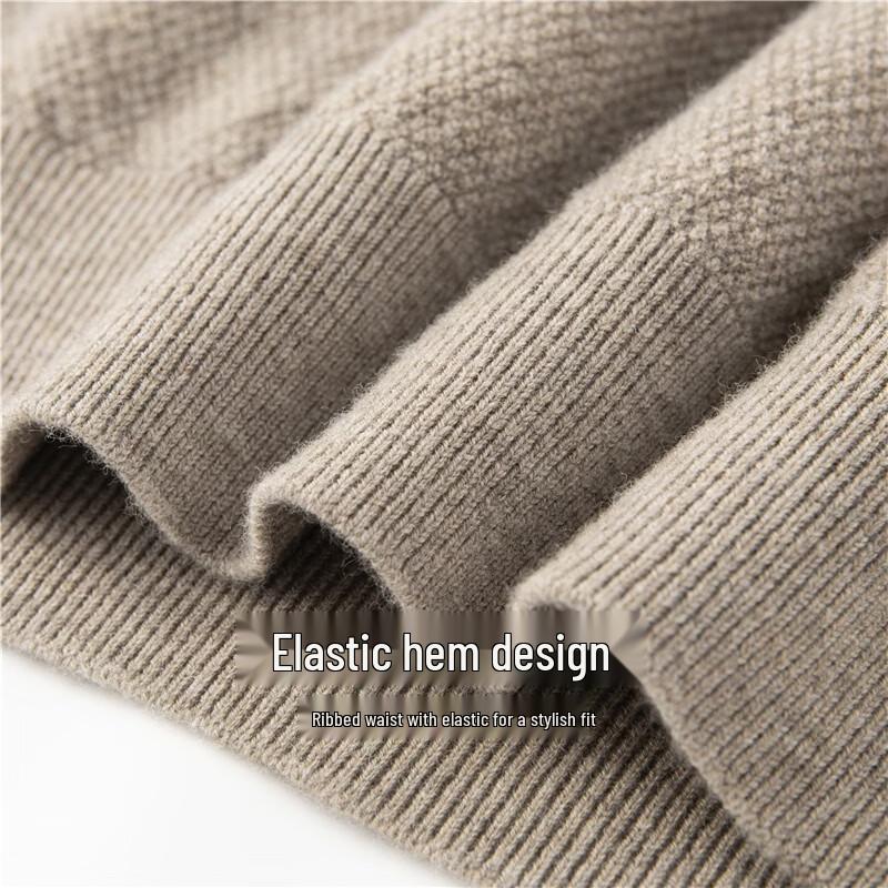 Hengyuanxiang Men's Lamb Wool & Cashmere Blend Sweater