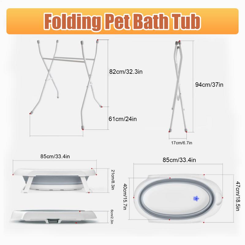 Cat Bath Tub Folding Dog Washing Tub 2 In 1 Shower Bathtub Portable Bathing Station Indoor Outdoor Pet Supplies For Grooming