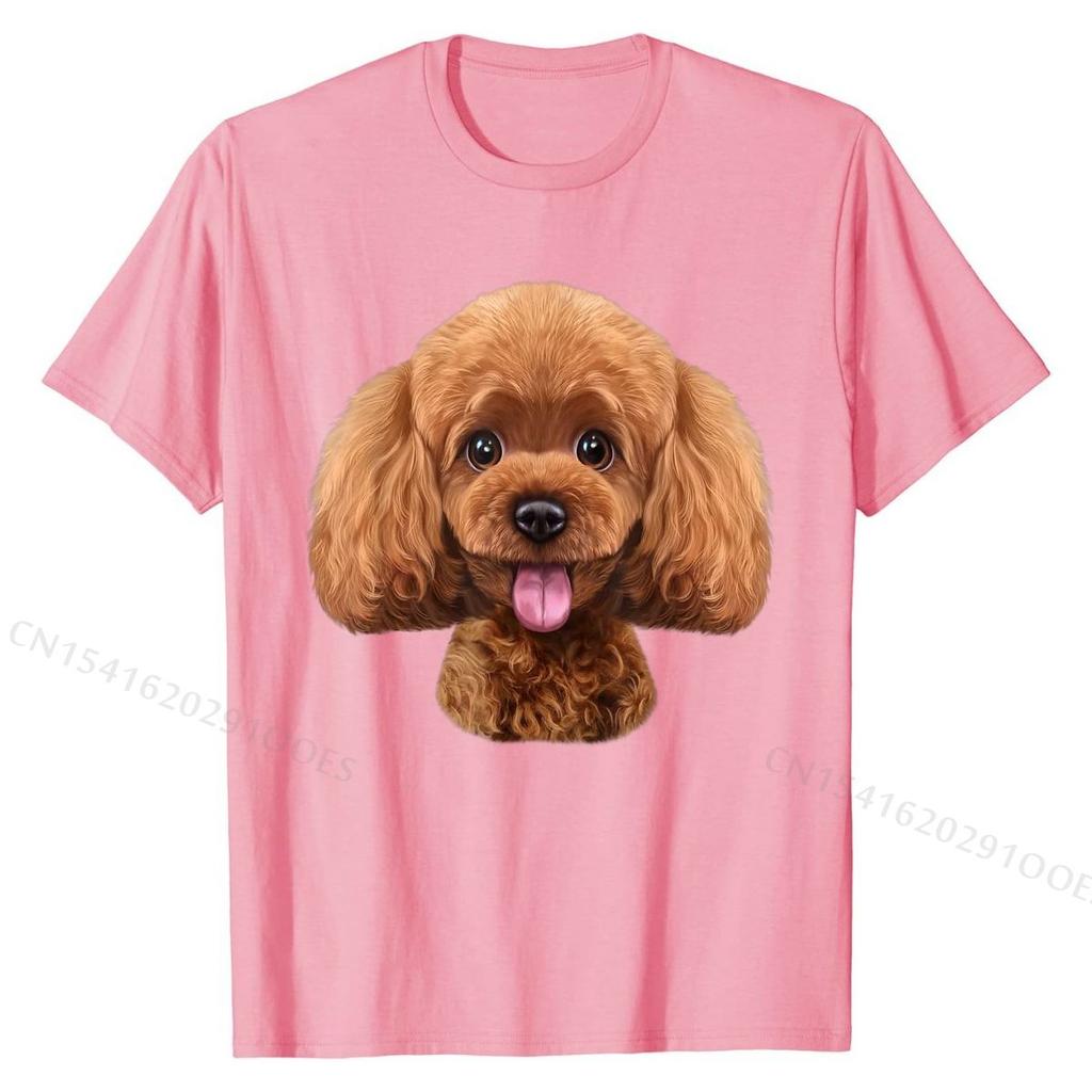 Playful Toy Poodle Face, Funny Dog T-Shirt Cotton Unique Tops & Tees Funny Man T Shirts