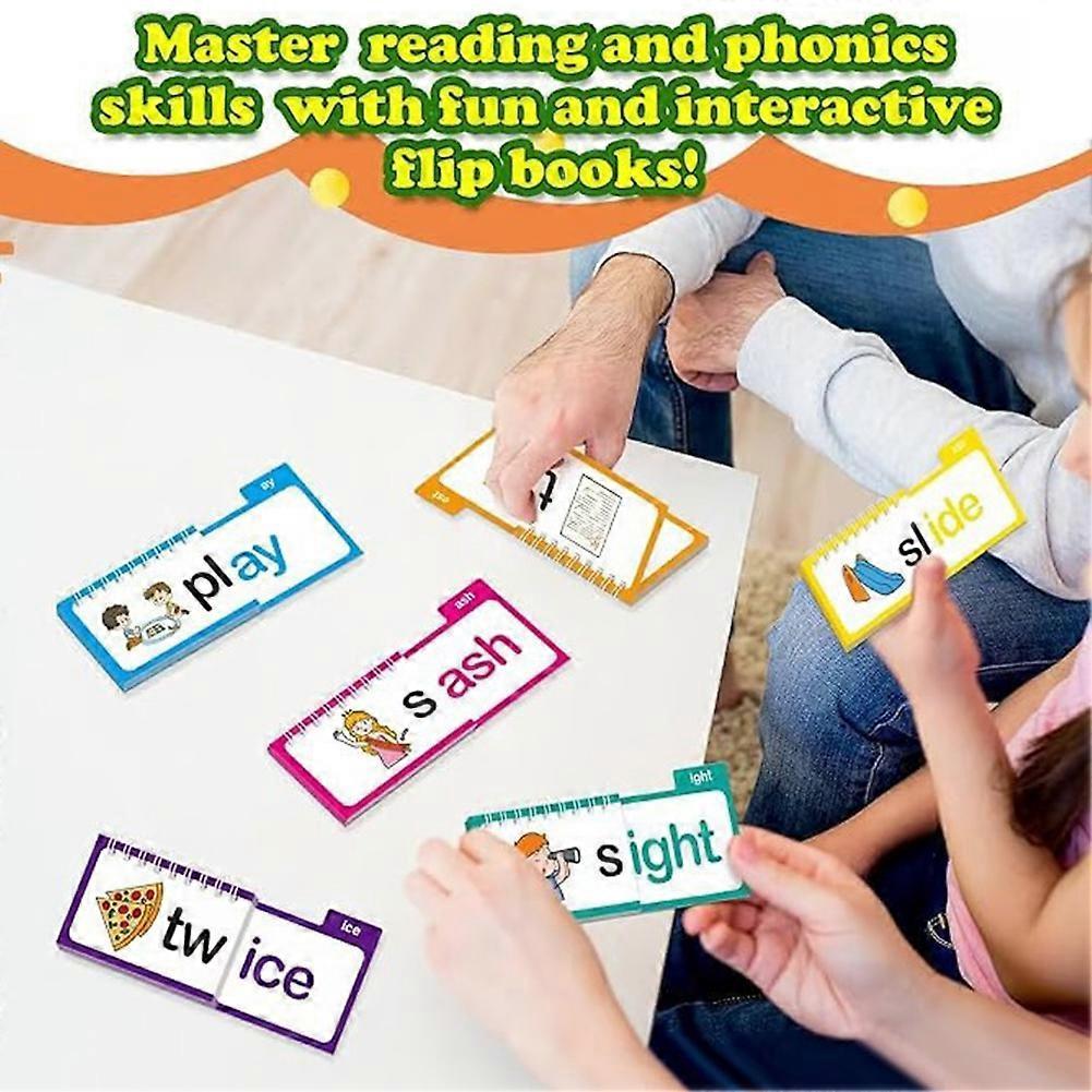 Word Families & Letter Sounds Flash Cards - ABC Vocabulary, Kindergarten Sight Words, Phonics Learning Cards for Early Reading