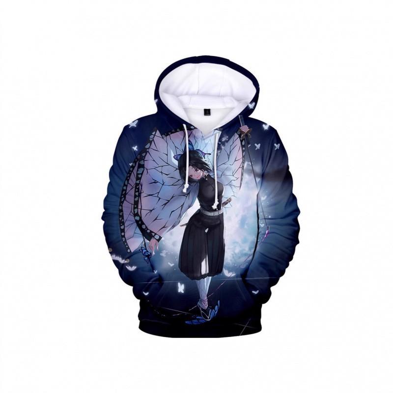 Herren Anime Kapuzenpullover mit 3D-Digitaldruck Demon Slayer Design Lockere Passform Langarm Lässiges Oberteil