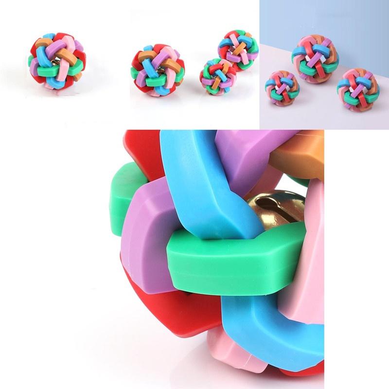 Colorful Bell Ball For Dogs Interactive Pet Toy Tpr Material Weight 116g