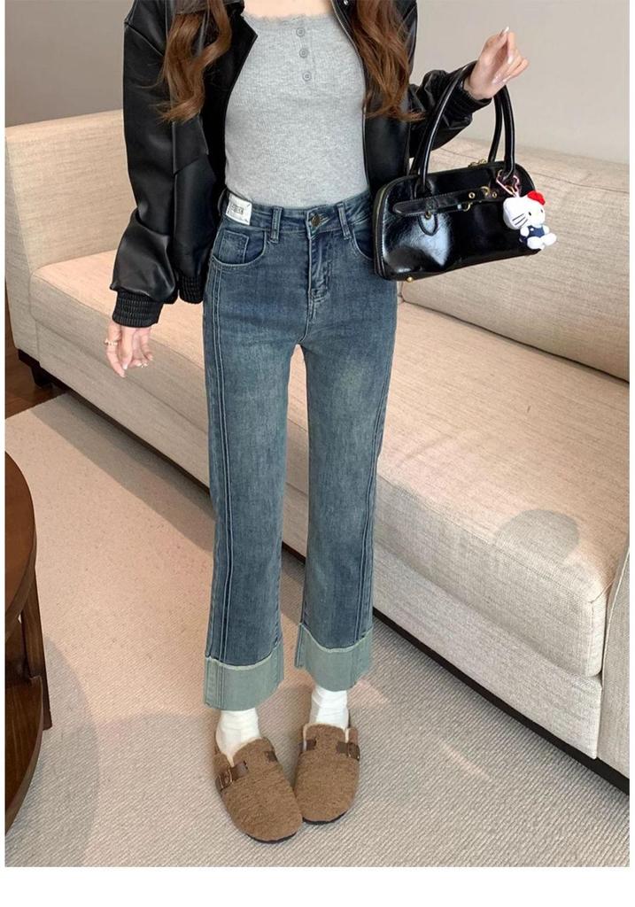 High Waist Stretch Denim Jeans for Plus Size Women: Slimming Straight-Leg, Petite Fit for Pear Shape - Perfect for Spring & Autumn