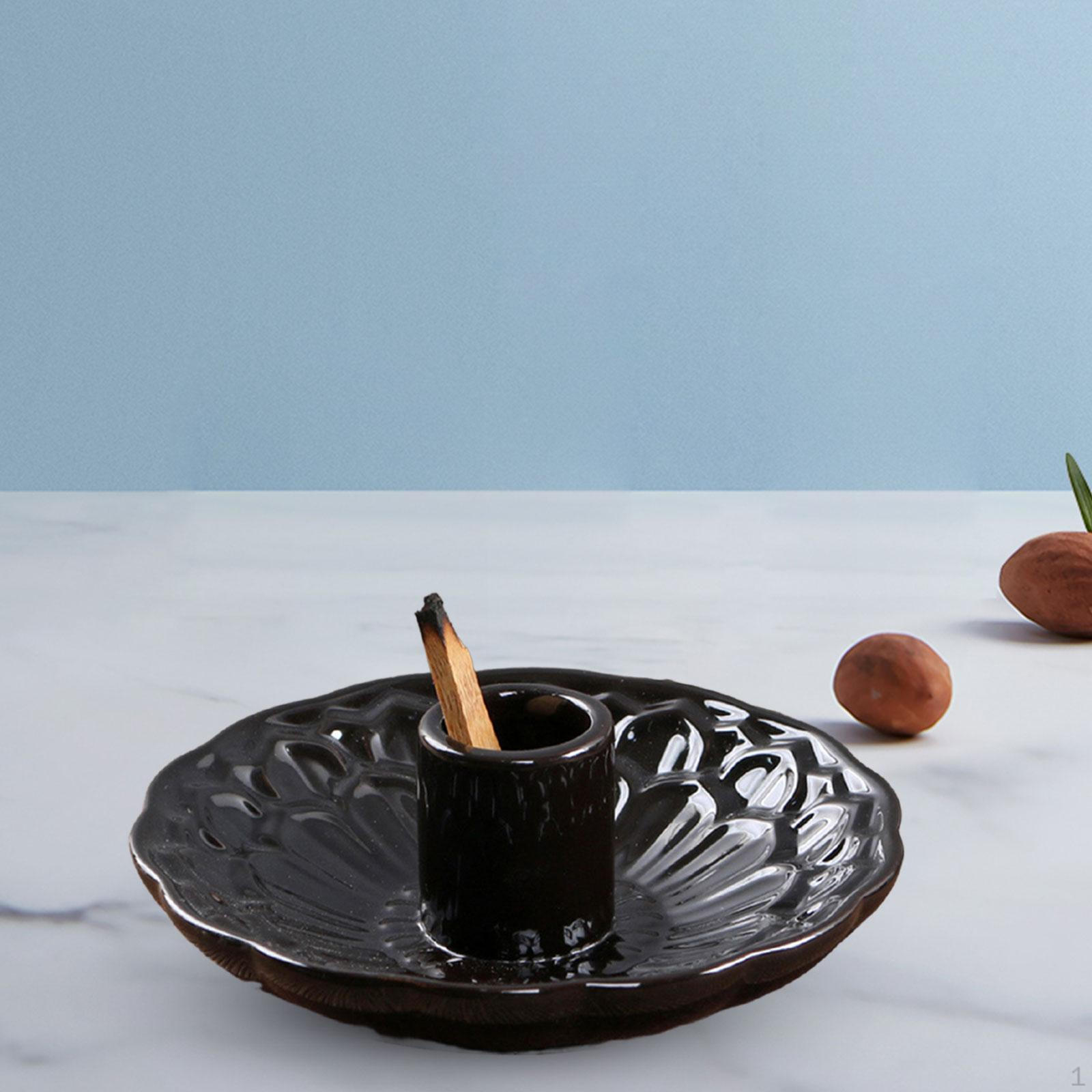 

Держатель для курильницы Керамический стол Легко чистится Подарочное украшение Свеча для дома чёрный